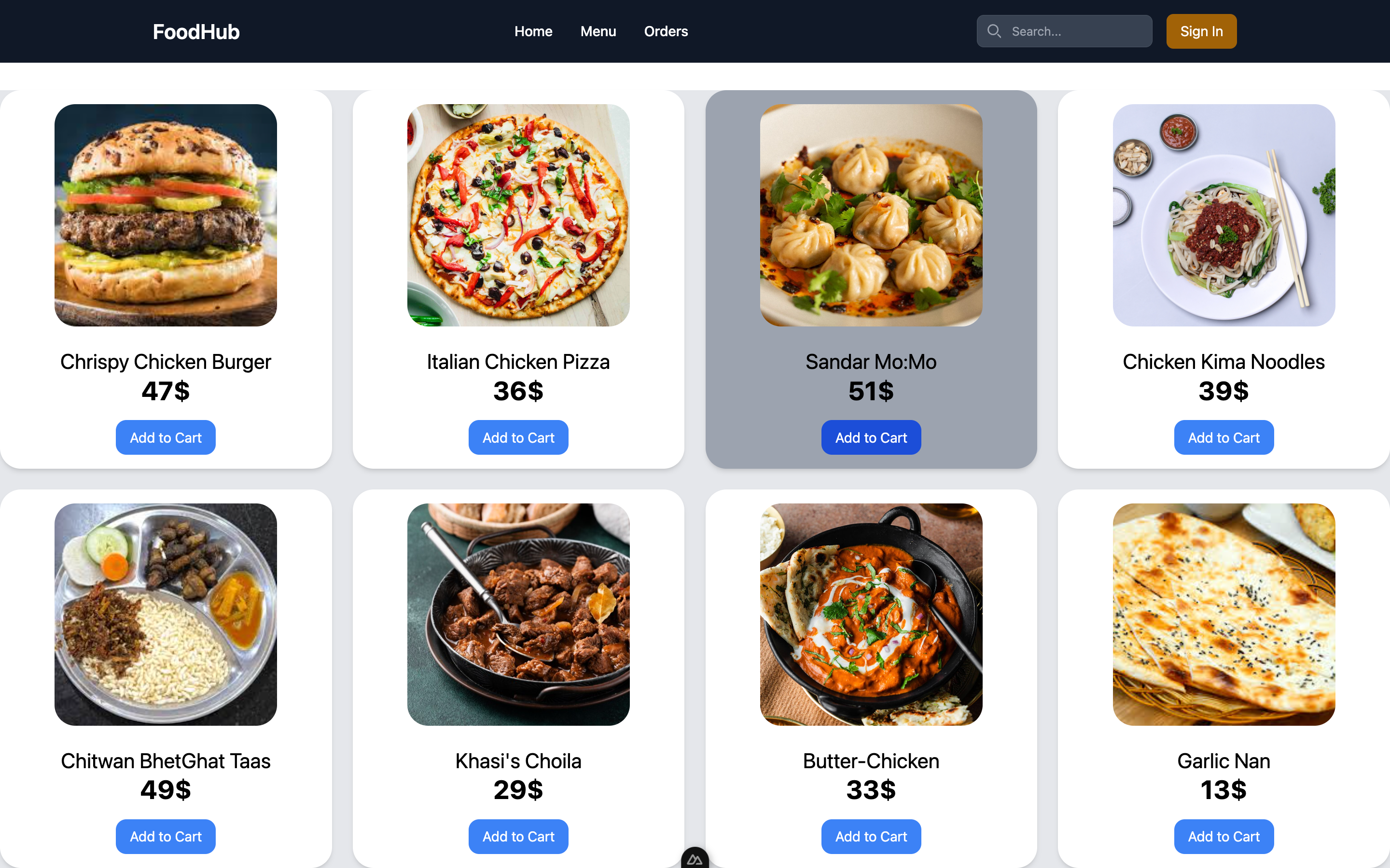 Food Booking WebApp